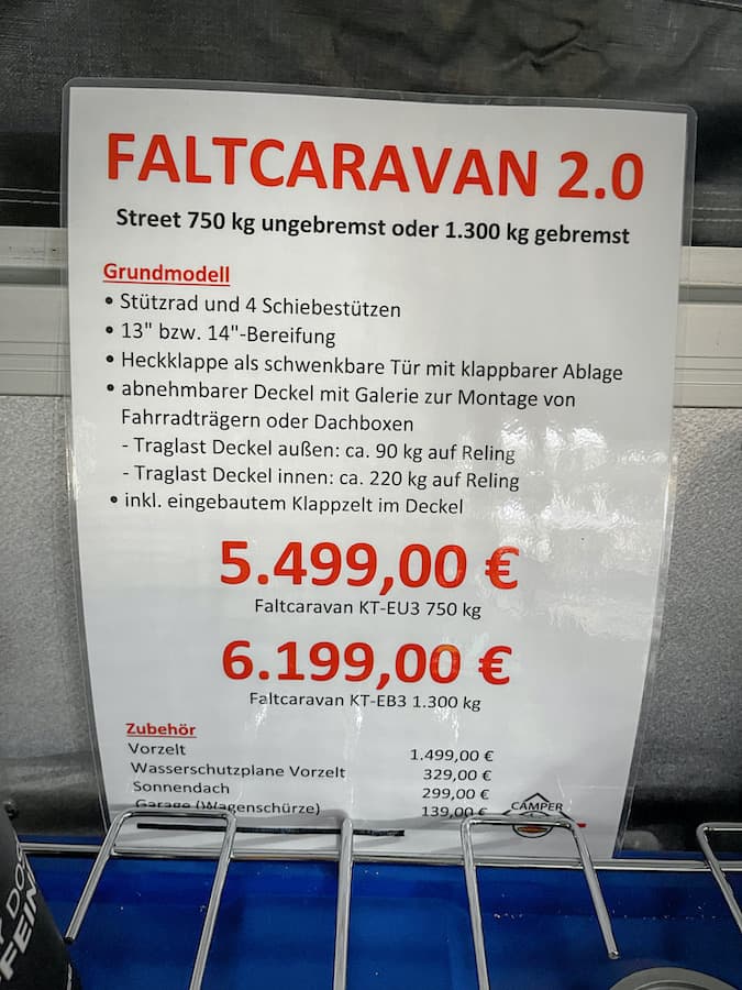 Kosten Faltcaravan